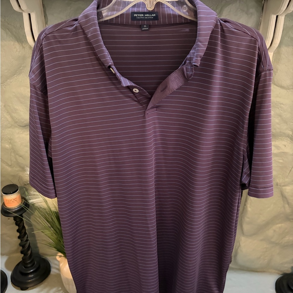 Peter Millar Men's Polo in Purple Stripe